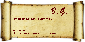 Braunauer Gerold névjegykártya